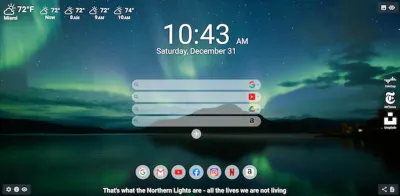 MeaVana Northern Lights theme - daily wallpapers and quotes for your Chrome new tab