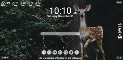 MeaVana Wildlife theme - daily wallpapers and quotes for your Chrome new tab